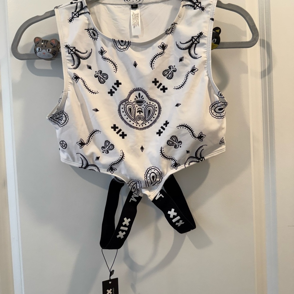 Stylish Black and White Women's Crop Bra top